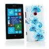 Blue Floral Plastic & Soft Silicone Nokia Mobile Phone Cover , Nokia Lumia 520 Case