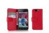 Red PU Leather + PC Cell Phone Wallet Cases with Stand For Wiko Highway