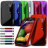 S Line Wave TPU Motorola Cell Phone Cover For Moto E with Screen Protector and Pen