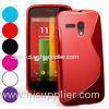 Red Purple S Line Wave Tpu Motorola Cell Phone Case , Moto G Cover
