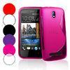 Rubberized Grip S Line Wave Gel HTC Cell Phone Case , HTC Desire 500 Cover