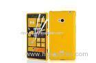 Glossy Yellow Soft TPU Gel Nokia Mobile Phone Cases , Nokia Lumia 720 Cover
