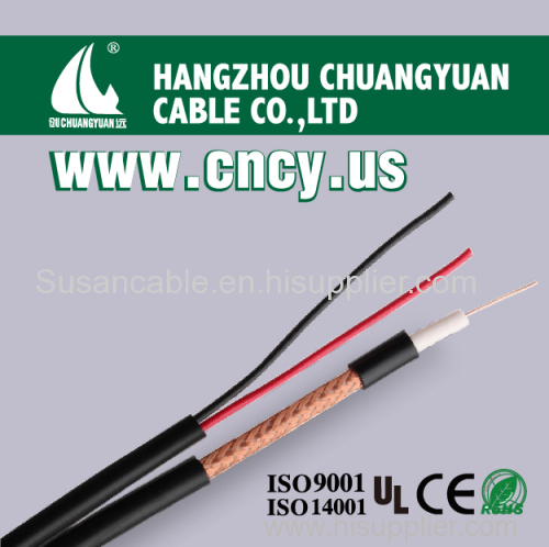 RG series 75 ohm coaxial cable RG59 with power cable for CCTV and CATV(CE RoHS UL REACH) professional cable factory in C