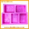 silicone soap mold 6 different pattern