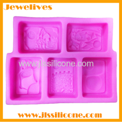 silicone soap mold 6 different pattern