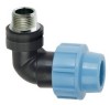 pp 90 degree male with brass threaded insert compression fittings