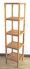 Gridding Walnut Solid Wood Bathroom Furniture , Oiled Storage Rack With Tier