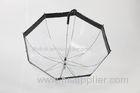 Corporate Manual Open Clear PVC Umbrella With Black Printing Edge For Mens