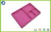 Pink Blister Biodegradable Flocking Tray , Vacuum Forming Food Packaging