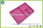 Pink Blister Biodegradable Flocking Tray , Vacuum Forming Food Packaging