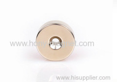 Sintered neodymium round magnet with screw hole