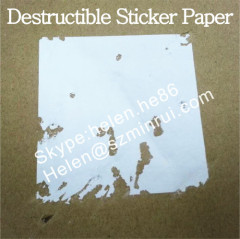 Self Destructive Sticker Paper