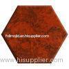 Red Hexagon Seamless Marble Acrylic Solid Surface Sheet Tiles for indoor, outdoor Wall