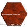 Red Hexagon Seamless Marble Acrylic Solid Surface Sheet Tiles for indoor, outdoor Wall