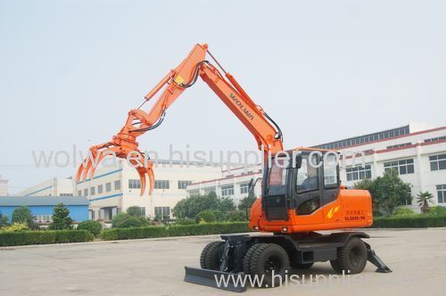 8 ton wheel loader with excavator attach grapper 