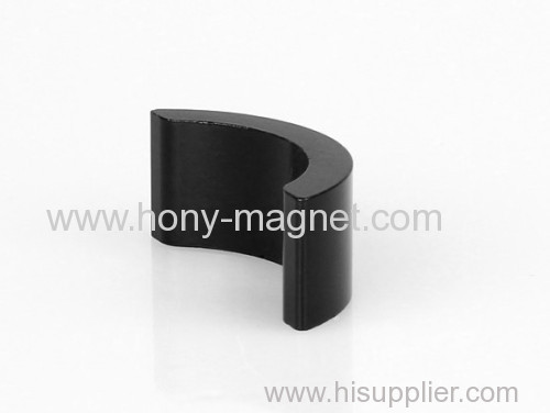 Black epoxy coating bonded neodymium half ring magnet