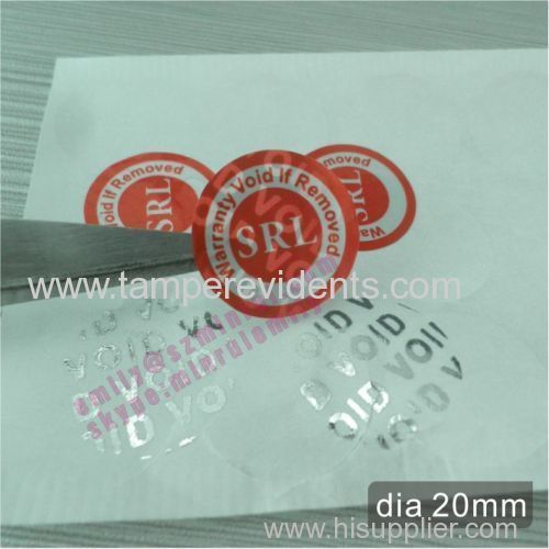 Custom silver tamper proof carton void seal stickers Anti tamper proof security warranty void if removed adhesive seal