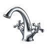 Two Cross Handle One Hole Basin Tap Faucets Polished With 33mm - 38mm Sink Hole