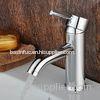 Home Wash Hand Chrome Basin Single Hole Tap Faucets , Contemporary Lever Lavatory Faucet