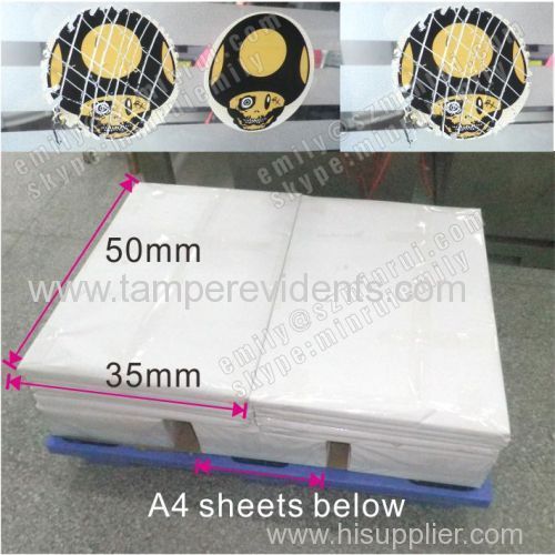 Blank White Ultra Destructible Vinyl In 100x70cm or 53x35cm or A4 sheets Blank Eggshell Sticker Papers in Sheets China