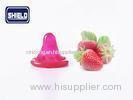 Healthy Strawberry Fruit Flavoured Condoms Long Lasting Love With Ribbed Plain