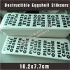 Custom Hot Sale Classic Black Printing Self Destructible Eggshell Stickers for Graffiti Writer From Minrui China