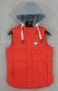 Detachable hood men vests with single color at Factory Price