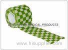 Printed Check Green Cohesive Elastic Bandage For Human Vet Joints Immobilization