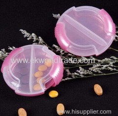 Sliding cover portable pill container