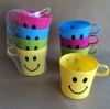 Plastic smiley picnic cups 4PK