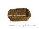 Colorful Rectangle Rattan Bread Basket , Washable and food-safe