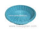 Oval Blue Poly Rattan Bread Basket Handmade Display For Restaurant