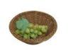 Dark Brown Poly Round Rattan Bread Basket Washable For Display