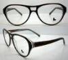 Retro Black Hand Made Acetate Mens Eyeglasses Frames With Demo Lens