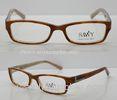 Orange / Black Rectangular Retro Acetate Eyeglasses Frames With Lightweight