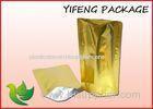 Plain Aluminum Foil Stand Up Pouch Empty Tea Bags Black Golden Silver