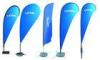 Indoor Blue Teardrop Flying Banner Stand For Advertising , Sail Feather Flags