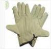 XXL Light Yellow Grain Full Pig Skin Leather Gloves with Wing Thumb for Warehousing
