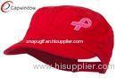 Red Breast Cancer Embroidered Army Baseball Hats Adjustable For Girl