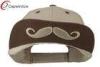 Beige Mustache 6 Panel Cotton Baseball Caps for Adult and Unisex