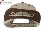 Beige Mustache 6 Panel Cotton Baseball Caps for Adult and Unisex
