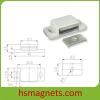 White Permanent Block Neodymium Magnet Magnetic Door Catcher Assembly