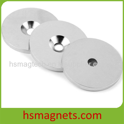 Ni-Cu-Ni Plated N40 Sintered NdFeB Countersunk Pot Magnets