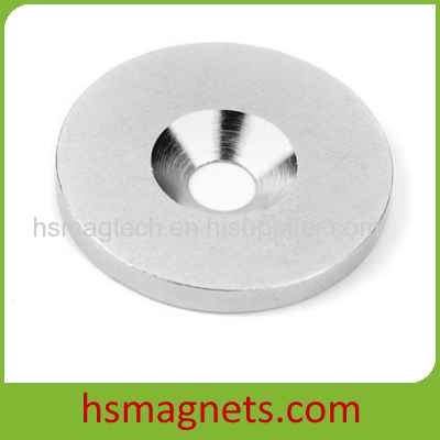 Round Cup Shape Strong Countersunk Hole NdFeB Magnet