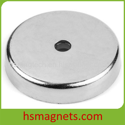 Large Pot Magnets Magnetic Assembly With Countersunk Hole