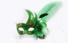 Christmas Venetian Green Face Feather Masquerade Masks For Women