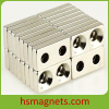 High Powerful Countersunk Neodymium Block Magnet with Two Holes