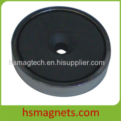 Sintered Hard Ferrite Countersunk Pot Magnet