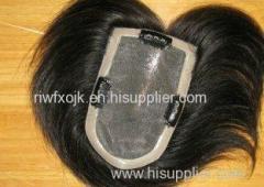 8 Inch Straight Chinese Human Lace Top Closure Toupee / Black Hair Weave