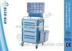 CE ISO Hospital Plastic Anaesthesia Cart Frame With All Drawers Design